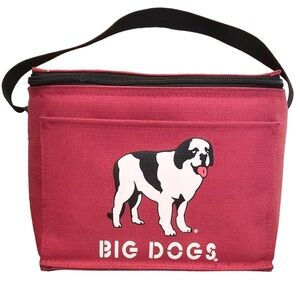 🌈 6/$60, Big Dogs Insulated Lunch Box, Saint Bernard, Maroon, 8.5”X6”